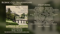 a poster for scenic city shakespeare's much about nothing